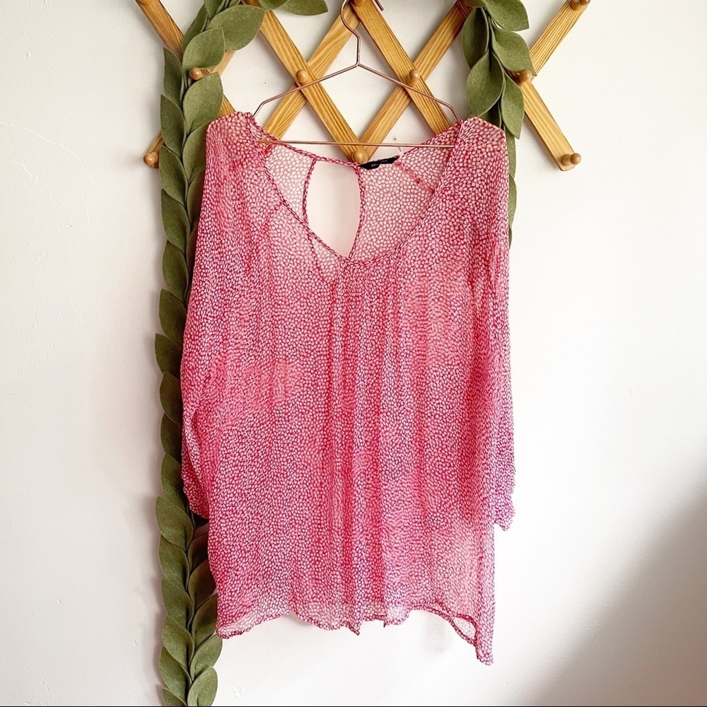 Paradigma Tulip Print Red and White Top